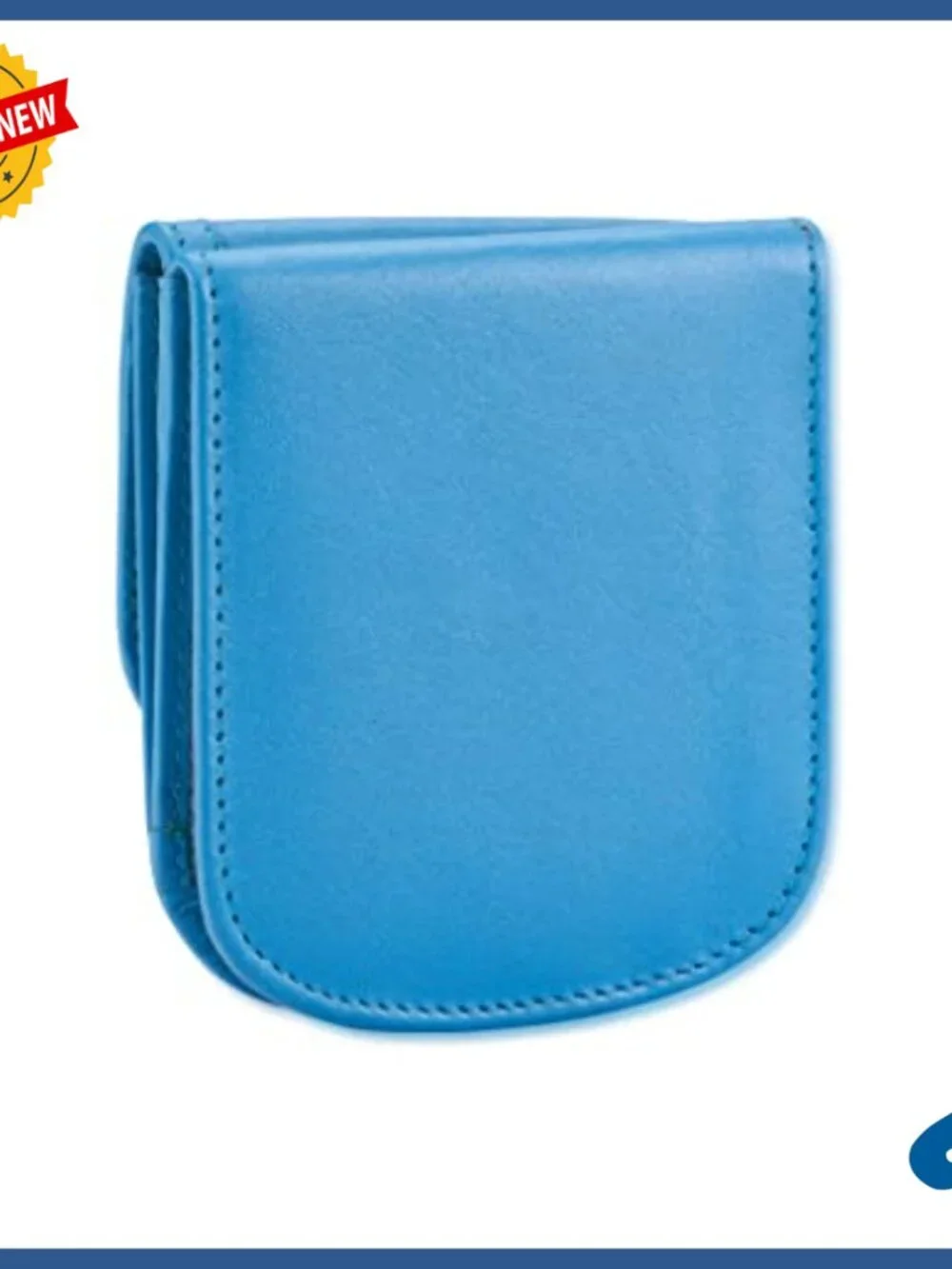 Compact Leather Bi-Fold Wallet for Cards Coins Bills ID Front Pocket